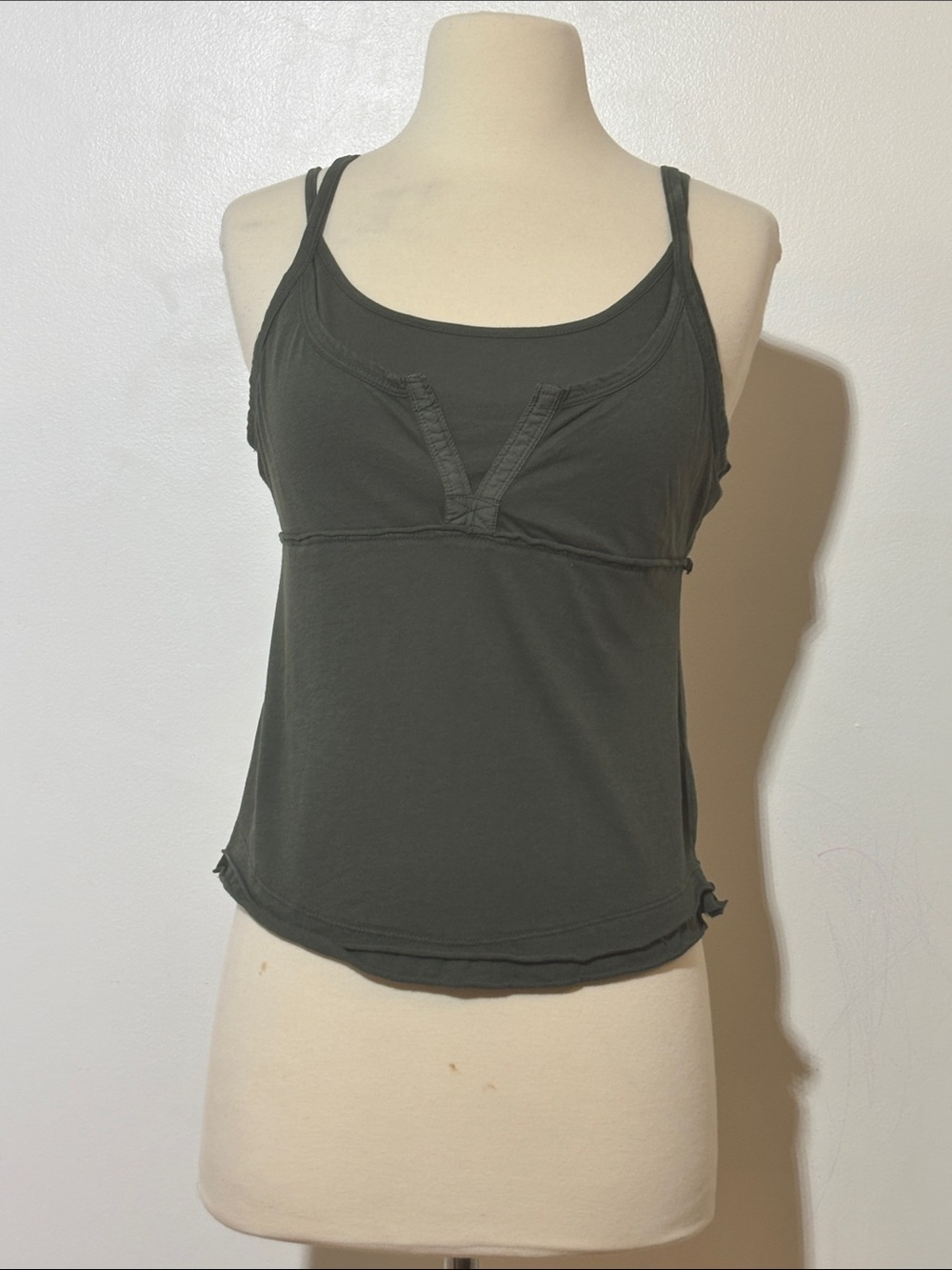 Pilcro Olive Green Double-Strap Camisole